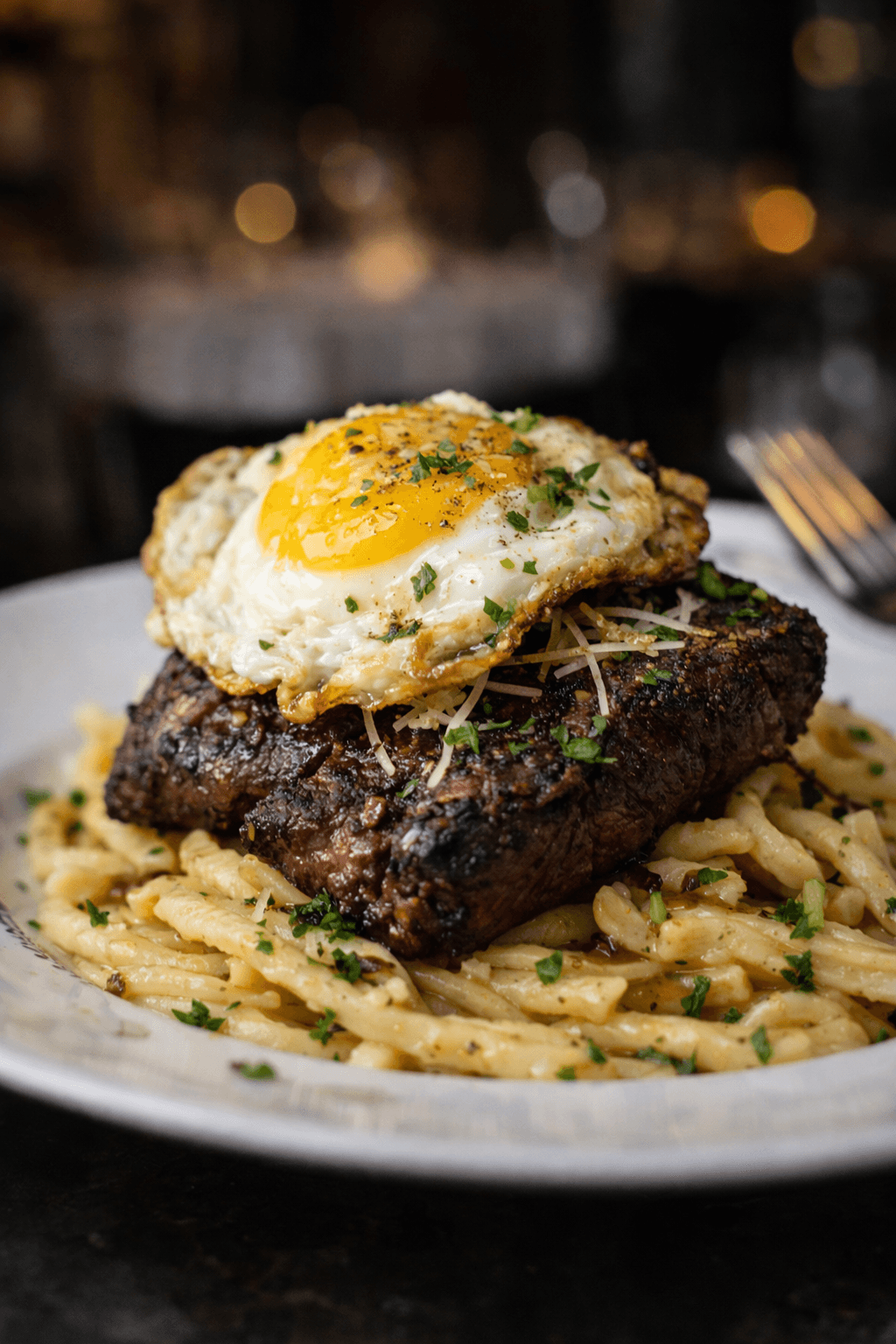 Chef-plated signature entree at Fozzie's Dining